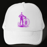 Man with Penny Farthing - Purple hats