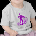 Man with Penny Farthing - Purple t-shirts