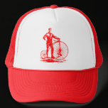 Man with Penny Farthing - Red hats