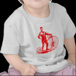 Man with Penny Farthing - Red t-shirts