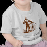 Man with Penny Farthing - Walnut Brown t-shirts