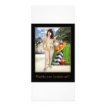 man with swim suit rack cards