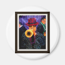 Man With The Golden Horn Refrigerator Magnets