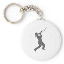 man with trombone key chains
