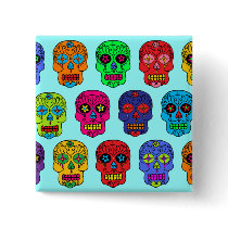Man & Woman Sugar Skulls Pin