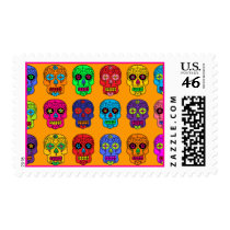 Man & Woman Sugar Skulls Postage