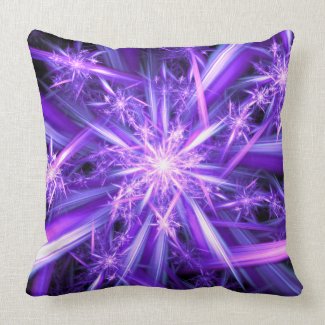 "Mana" - Abstract Purple Crystal Burst Pillow