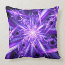 "Mana" - Abstract Purple Crystal Burst Pillow pillows