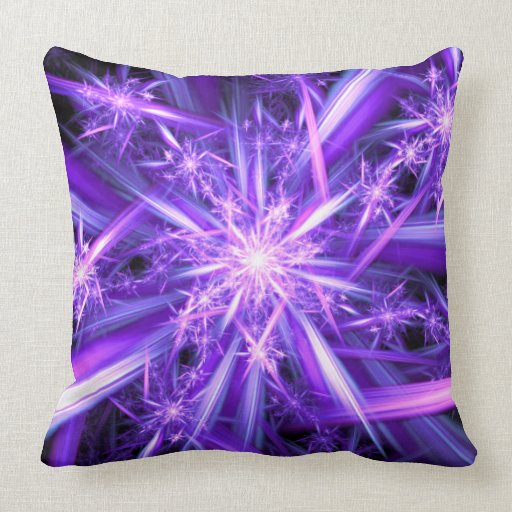 "Mana" - Abstract Purple Crystal Burst Pillow