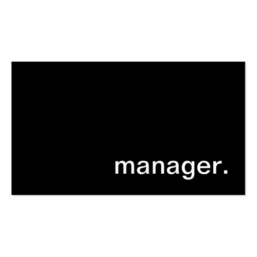 Manager Business Card