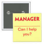 Manager Name Badge Button buttons