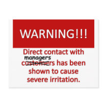 Manager Warning Post Cards