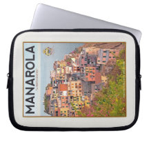 Manarola Vineyard Harbor - on white Laptop Sleeve