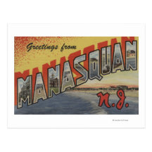 Manasquan, New Jersey - Large Letter Scenes 2 Post Cards