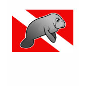 Cute Scubadorable Manatee Scuba Diver Flag 