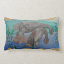 Manatee Family Pillow