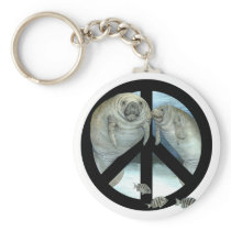 manatee peace key chains