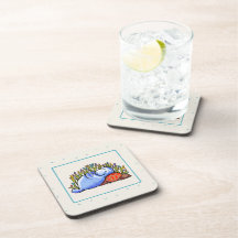 Manatee Sea Turtle Slumber Party Drink Coasters