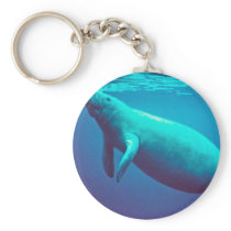 Manatee Surfacing to Breathe Keychains
