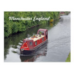 manchester england postcard (cannal boat) postcards