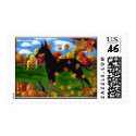 Manchester Terrier Autumn Days postage