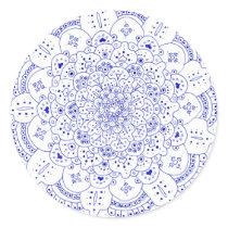 Mandala 5 Round Stickers by mandalajane Mandala 5 Round Stickers