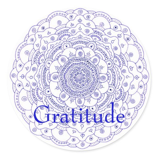 Mandala 6, Gratitude Classic Round Sticker | Zazzle