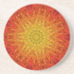 Mandala anaranjada y amarilla de Sun/de la estrell Posavasos Para Bebidas
