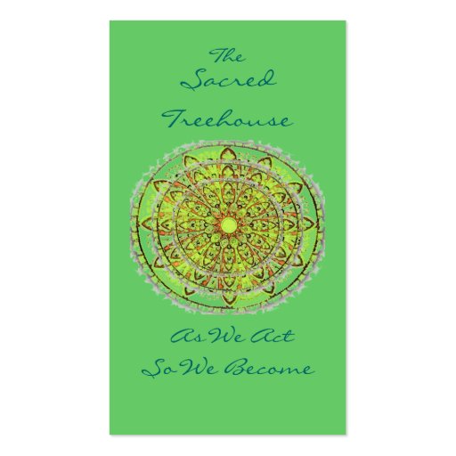 Mandala Art Green Bookmark Profile Card Business Card (front side)