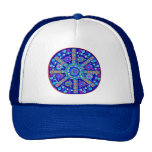 Mandala azul adornada gorro de camionero