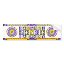 Mandala Balance, Peace, Harmony Bumpersticker Bumper Stickers