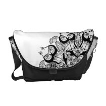 "Mandala" Black and White messenger bag