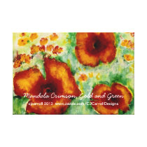 Mandala: Crimson, Gold and Green Stretched Canvas Prints