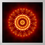 Mandala golden Blossom Poster