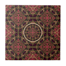 Mandala, Kaleidoscope Tapestry Cross Abstract Tiles