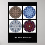 Mandala print - "The four elements"