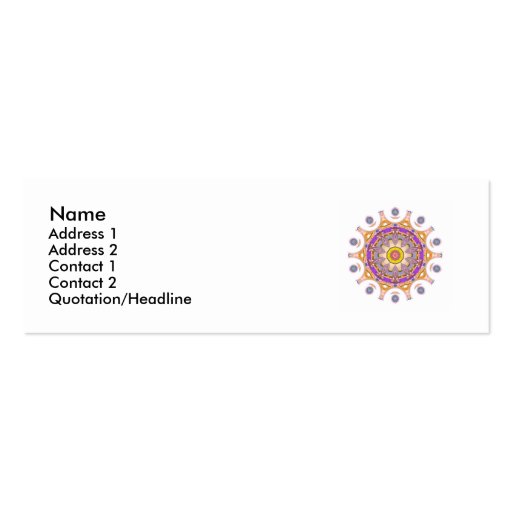 Mandala Skinny Profile Card Business Card Templates (front side)