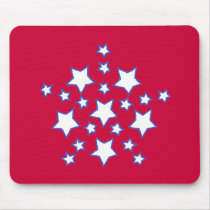 Mandala stars pattern, in blue, on mousepads
