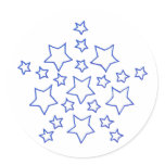 Mandala stars pattern, in blue, stickers