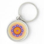 Mandala yellow violet keychain