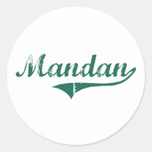 Mandan North Dakota Classic Design Round Stickers