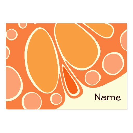 Mandarin 60s Whimsical Butterfies Business Card Templates (back side)