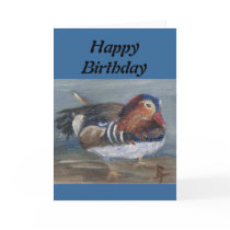 Mandarin Duck Birthday Card