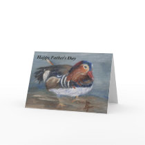 Mandarin Duck Father's Day Card