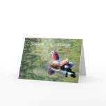 Mandarin duck, Happy Christmas Card,