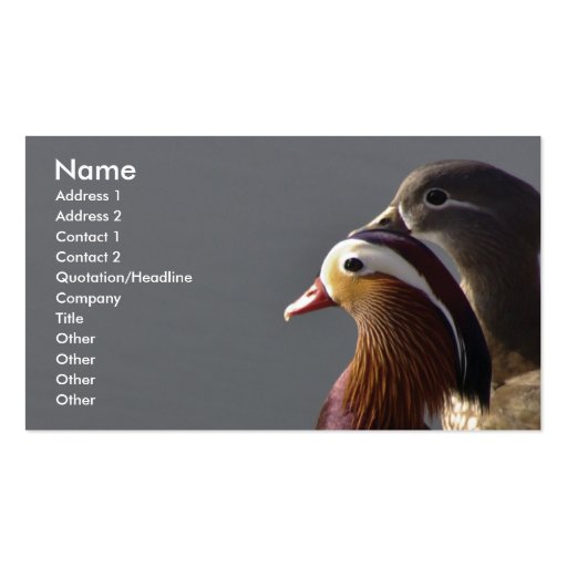 Mandarin Ducks Business Card (front side)