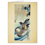 Mandarin ducks by Ando, Hiroshige Ukiyoe cards