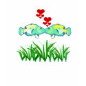 Mandarin fish kissing over the seaweed shirt