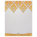 Mandarin Orange Diamond Damask Business Letterhead