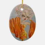Mandarin Orange Dragon Fantasy Art Ornament